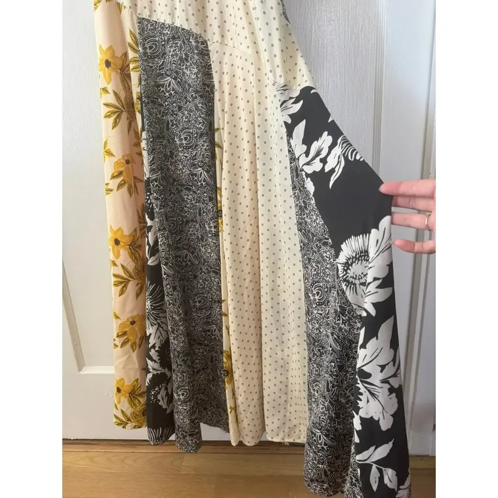 Banana Republic Mixed Print Patchwork Maxi Slip Dress Small Boho Resort Indie - Picture 5 of 9